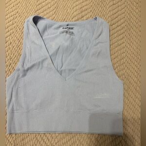Garage Sky Blue Ribbed Sleeveless Top
